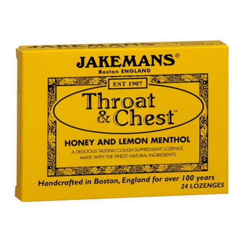 Jakemans Lozenge Throat and Chest Lozenges, Honey and Lemon, 6 ea